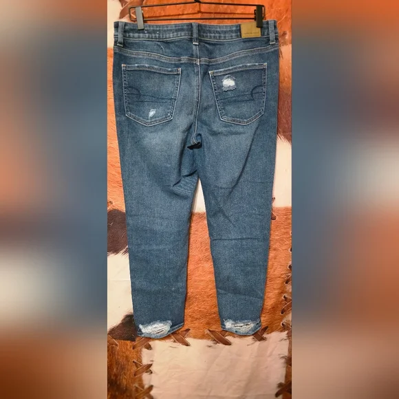 American Eagle Outfitters Ripped Blue Skinny Jeans - Picture 2 of 3